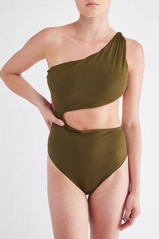 Asymmetrische Trikini - Kaki