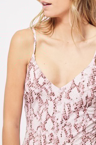 Badpak Ecru en Bordeauxrood