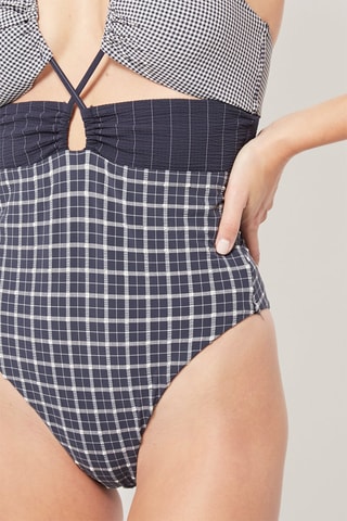 Badpak Marineblauw en Ecru