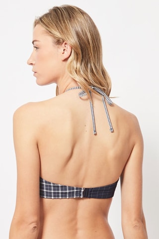 Bikinitop Nachtblauw en Ecru
