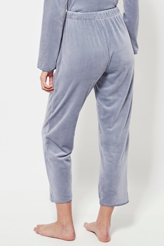 7/8 Velours Pyjamabroek Hoge Taille - Lichtblauw