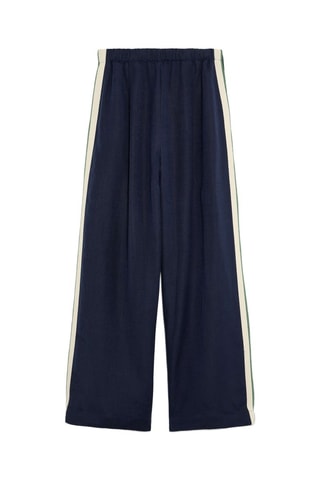 Linnen Broek Hoge Taille - Marineblauw
