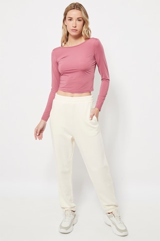 Joggingbroek Hoge Taille Wit 