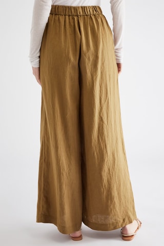 Linnen Broek Hoge Taille - Bruin