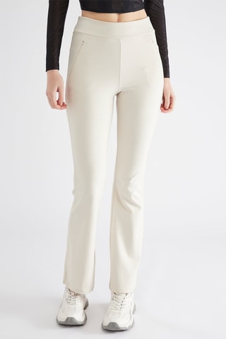 Broek Flare Hoge Taille - Ecru