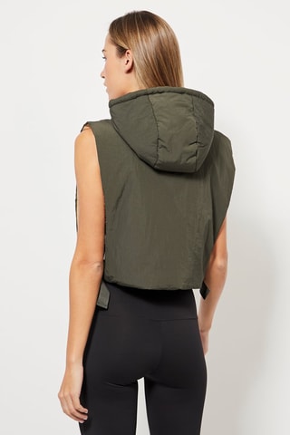 Mouwloos Jasje met Capuchon - Kaki