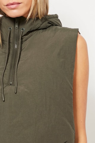 Mouwloos Jasje met Capuchon - Kaki