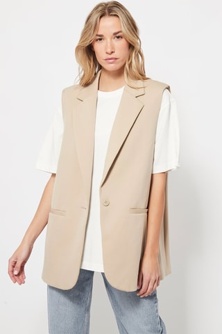 Mouwloos Jasje Beige