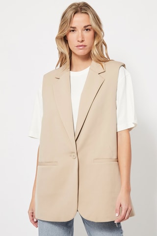 Mouwloos Jasje Beige