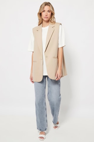 Mouwloos Jasje Beige