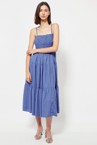 Linnen Midi-jurk - Paars