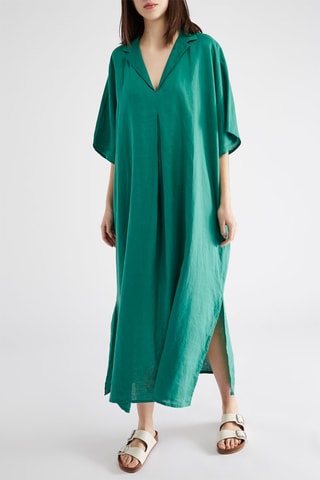 Lange Linnen Jurk - Groen