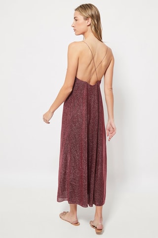 Midi-jurk. Gemêleerd Bordeauxrood