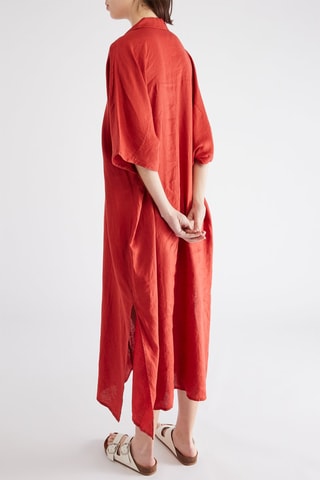 Lange Linnen Jurk - Rood