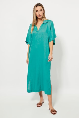 Lange Linnen Jurk - Groen