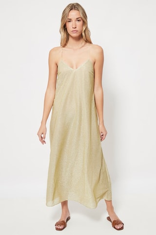 Midi-jurk. Gemêleerd Beige