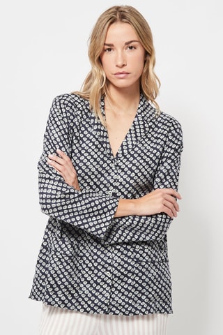 Pyjamablouse Marineblauw