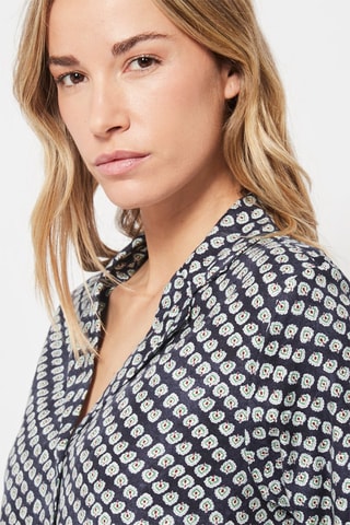 Pyjamablouse Marineblauw