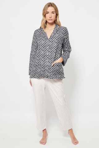 Pyjamablouse Marineblauw