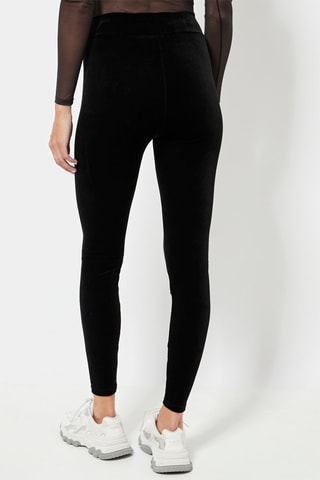 Velours Legging Hoge Taille - Zwart