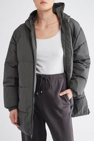 Gewatteerde Jas met Capuchon - Grijs