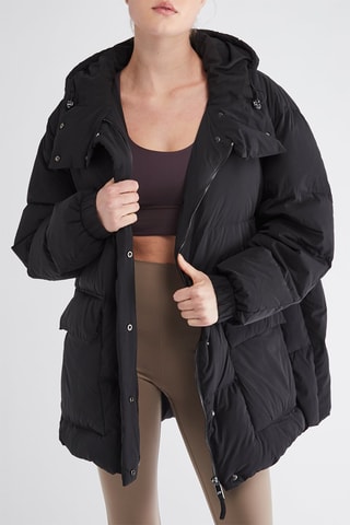 Gewatteerde Jas met Capuchon - Zwart 