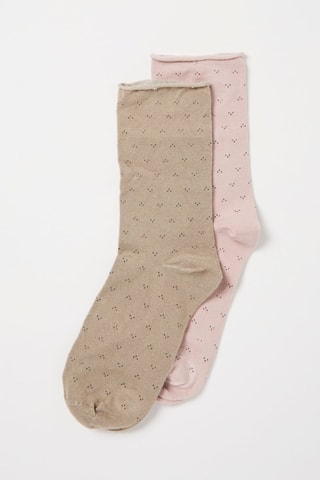 2 Paar Sokken Beige en Poederroze