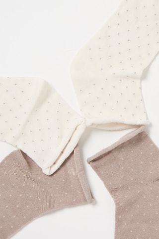 2 Paar Sokken Ecru en Taupe