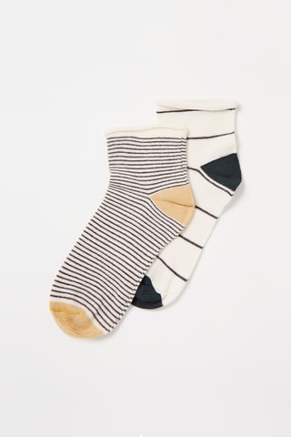 2 Paar Sokken Wit en Bruin