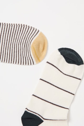 2 Paar Sokken Wit en Bruin