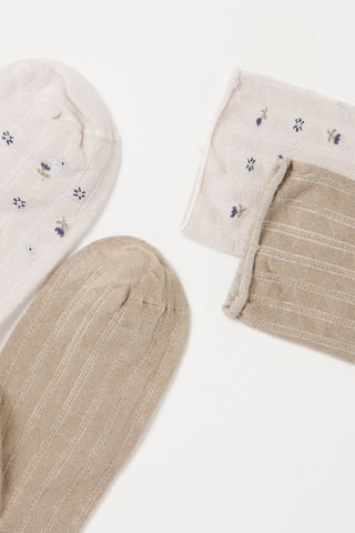 2 Paar Sokken Beige en Wit