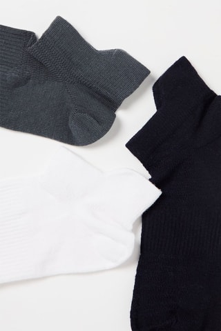 3 Paar Sokken Donkergrijs, wit en zwart
