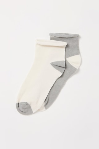 2 Paar Sokken Wit en Lichtgrijs