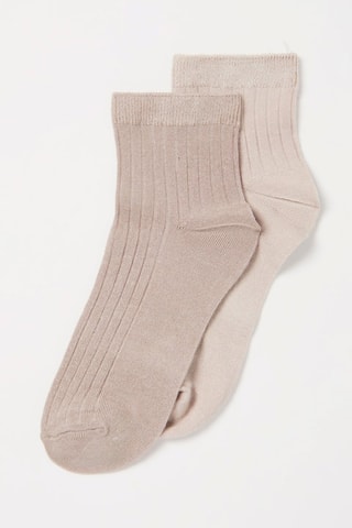 2 Paar Sokken Ecru en Beige