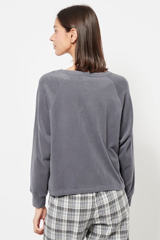 Fleece Pyjamashirt - Grijs