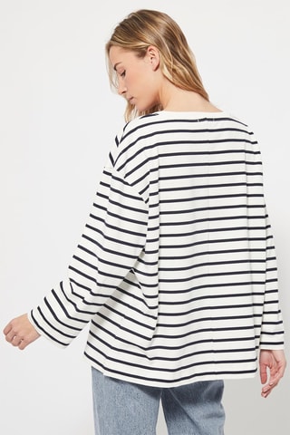 T-shirt Wit en Marineblauw