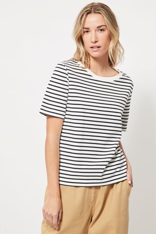 T-shirt Wit en Marineblauw