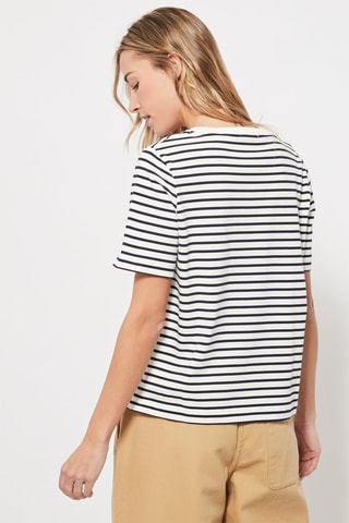 T-shirt Wit en Marineblauw