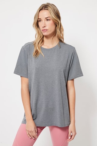 T-shirt Gemêleerd Lichtgrijs