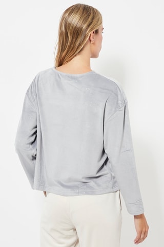 Velours Pyjamashirt - Lichtgrijs