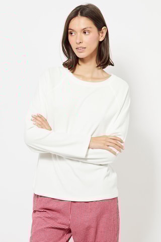 Velours Relaxed Pyjamashirt - Wit