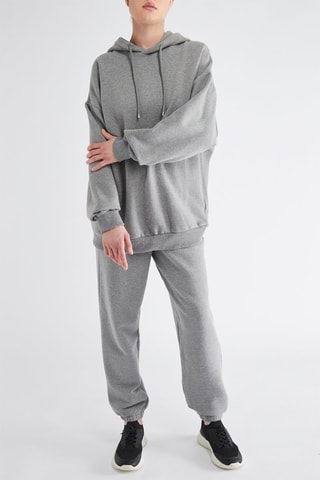 Sweater met Capuchon - Gemêleerd Lichtgrijs