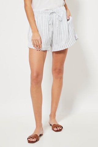 Linnen Short - Wit en Blauw