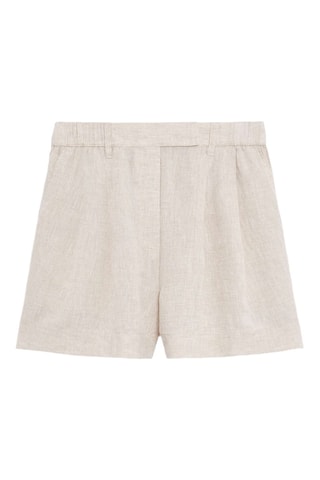 Linnen Regular Short Hoge Taille - Beige