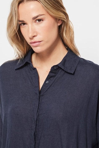 Linnen Jumpsuit Marineblauw 