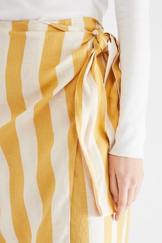 Linnen Pareorok - Geel en Ecru