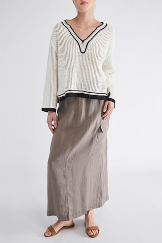 Lange Linnen Rok - Bruin