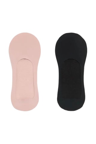 2 Paar Enkelsokken - Roze en Zwart