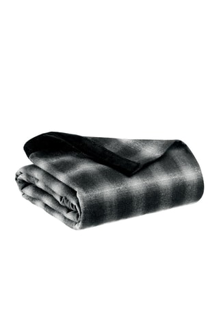 Plaid en laine Lina - Noir et blanc - 140 x 180 cm