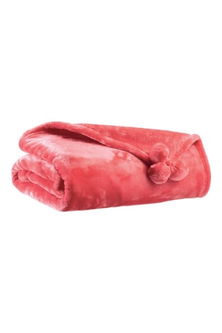 Plaid Tender Pompons - Rose - 130 x 170 cm